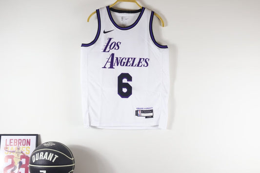 Los Angeles Lakers Kids City Edition James #6 BRYANT White NBA Jerseys