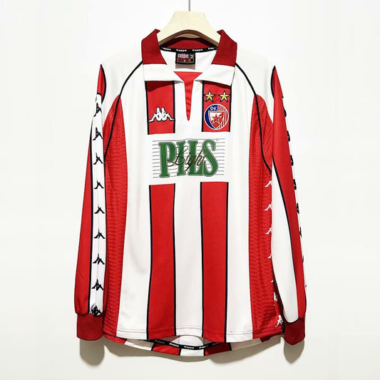 Retro Red Star Belgrade Long Home Away Fans Football Jersey 1990/2001