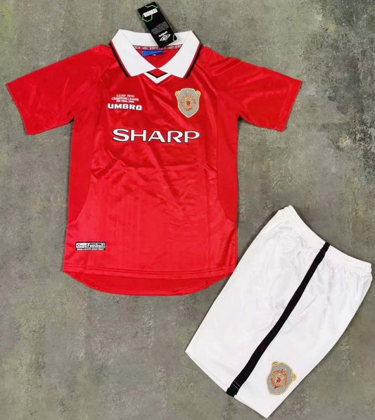 Retro Manchester United Home Kids Set Football Jersey 1999/2000