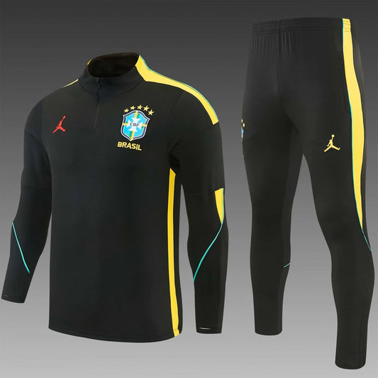 Brazil Training Tracksuit Black (Kids And Man 16-2XL) 2025/2026