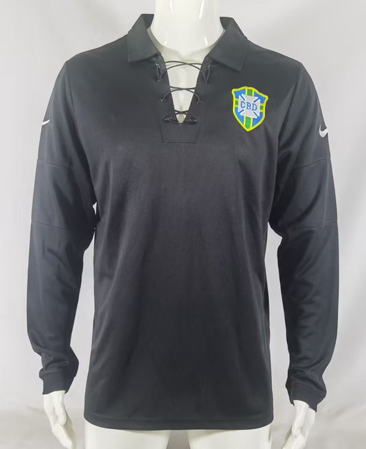Retro Brazil Special Edition Long Sleeve Football Jersey 2004