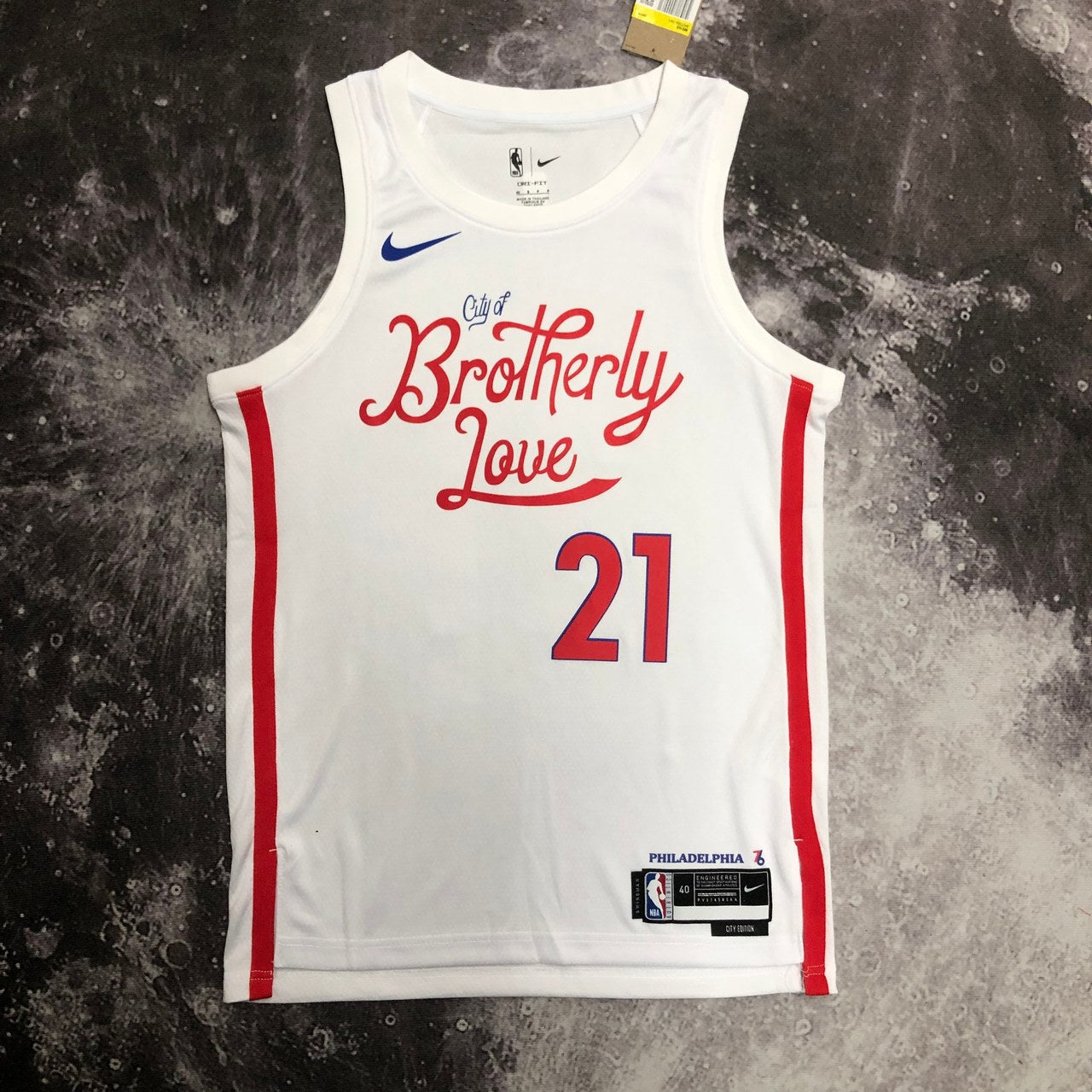 Philadelphia 76Ers City Edition White #21 EMBIID NBA Season Jerseys 2023