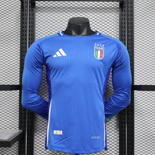 Italy Home Long Sleeve Player Football Jersey 2024/2025