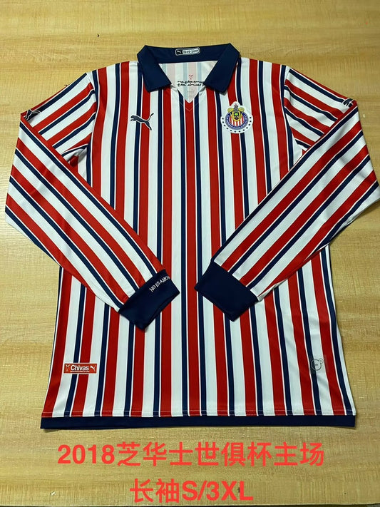 Retro Chivas Home Long Shishi Club Cup Fans Football Jersey 2018