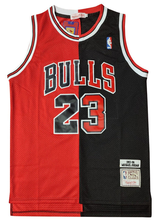NBA Bulls #23 Jordan Yin Yang Red + Black 1997/1998 Classic Vintage Jersey
