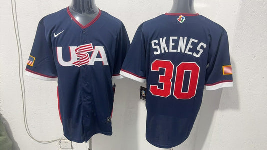 MLB USA Blue #30 SKENES Baseball Jerseys World Cup
