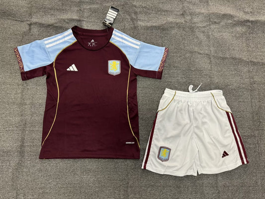 Aston Villa Home Kids Football Jersey 2025/2026