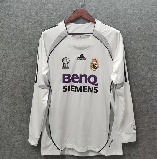 Retro Real Madrid Home Long Sleeve Football Jersey 2006/2007