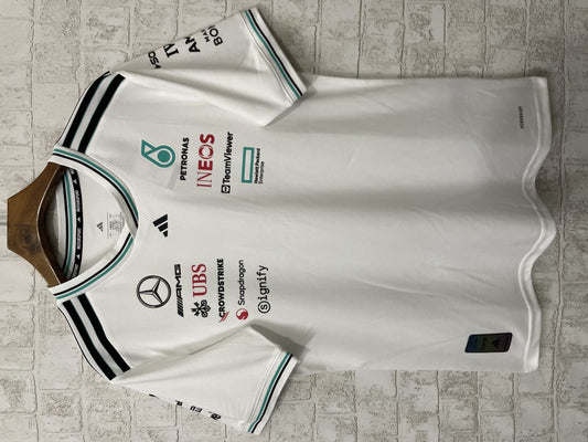 F1 Mercedes White Short Sleeve Racing Suit 2025