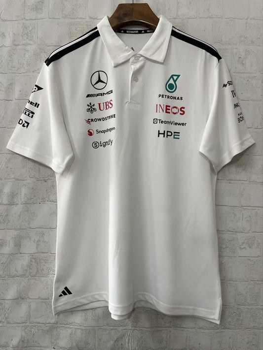 F1 Mercedes-Benz POLO White Short Sleeve Racing Suit 2026