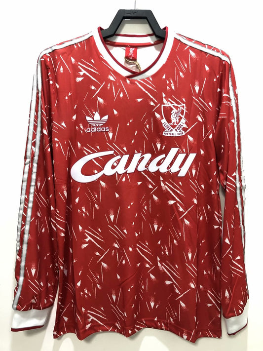 Retro Liverpool Home Long Sleeve Football Jersey 1989