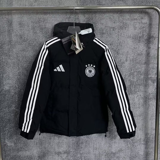 Germany Windbreaker Cotton Clothing Jacket Black White Football Jersey 2025/2026
