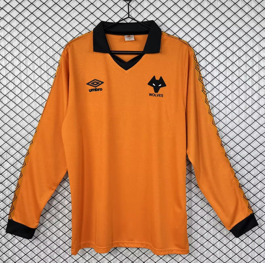Retro Wolves Home Long Sleeve Fans Football Jersey 1980/1981