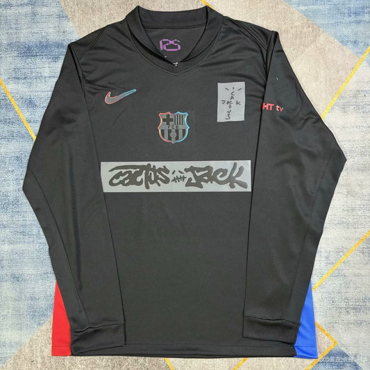 Barcelona Away Long Travis Scott Co Branded Version Special Edition Fans Football Jersey 2025/2026