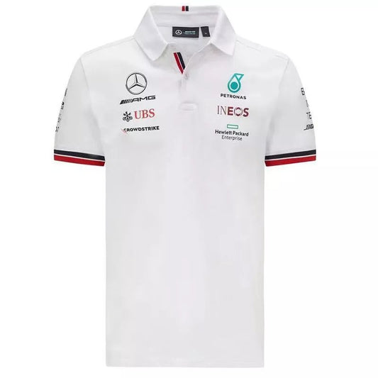 F1 Mercedes White Short Sleeve Racing Suit 2021
