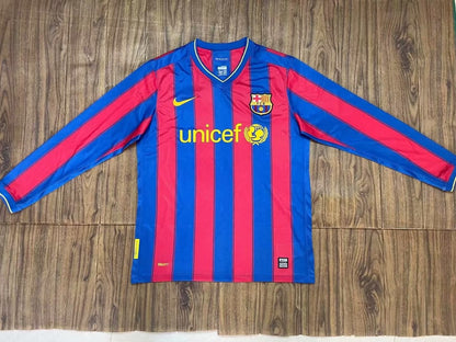 Retro Barcelona Home Long Sleeve Football Jersey 2009/2010