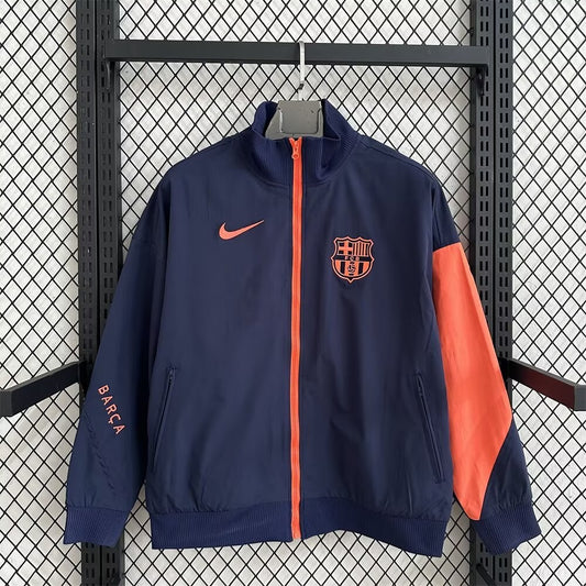 Barcelona Windbreaker Dark Blue Football Jersey 2025/2026