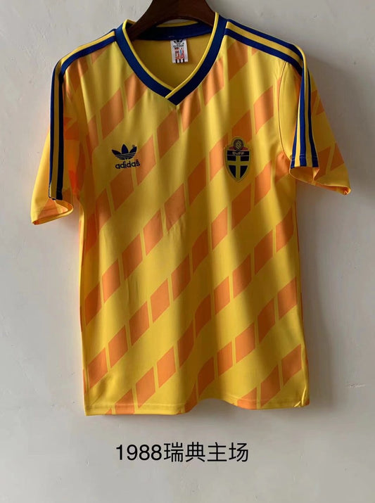 Retro Sweden Home Football Jersey 1988