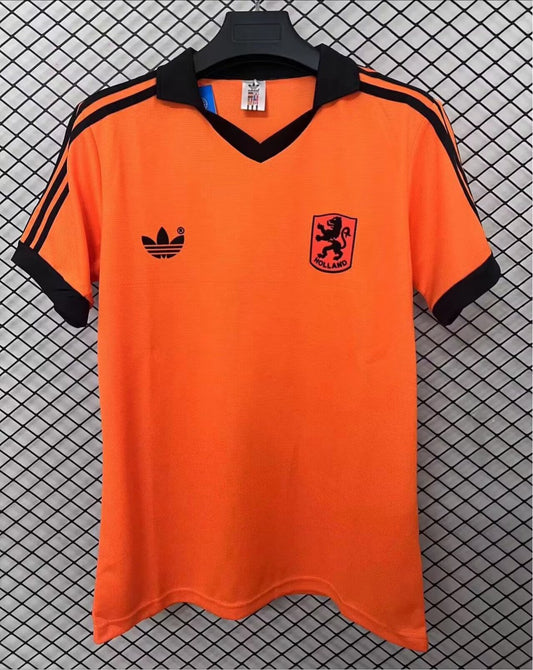 Retro Netherlands Home Fans Football Jersey 1980
