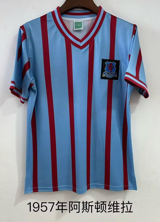 Retro Aston Villa Home Football Jersey 1957