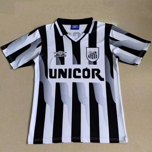 RetroSantos FC Home White And Black Football Jersey 1998/1999
