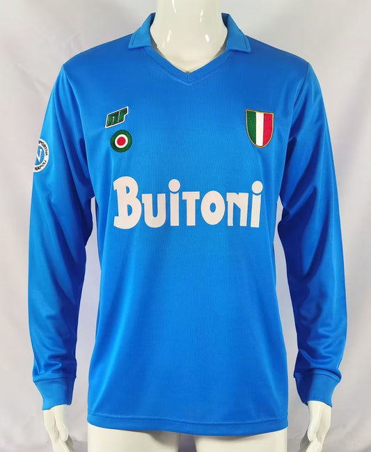 Retro Napoli Home Long Sleeve Football Jersey 1987/1988