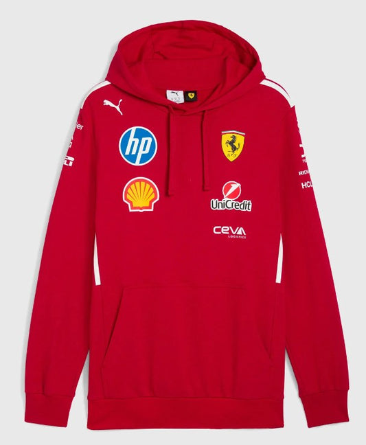 F1 Ferrari Hoodies Red Long Sleeve Racing Suit 2025