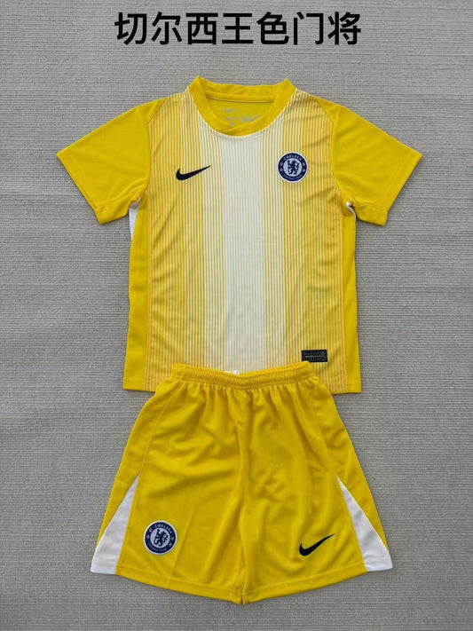 Chelsea Goalkeeper Yellow Kids Football Jersey 2025/2026
