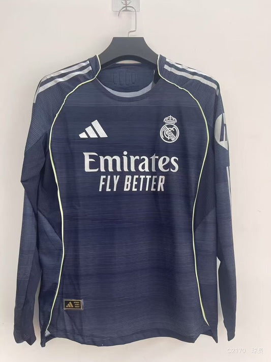 Real Madrid Away Fans Long Football Jersey 2025/2026