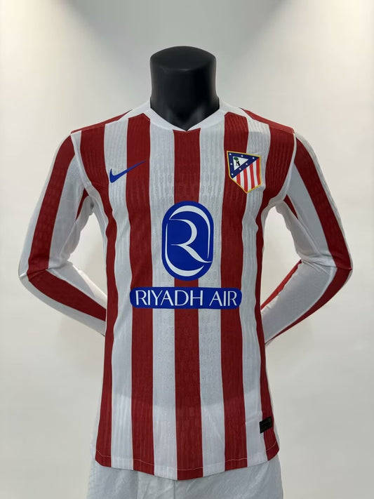 Atletico Madrid Home Long Sleeve Player Football Jersey 2025/2026