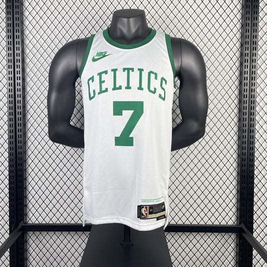 Retro Boston Celtics 75 Year White #7 BROWN NBA Jerseys 2022