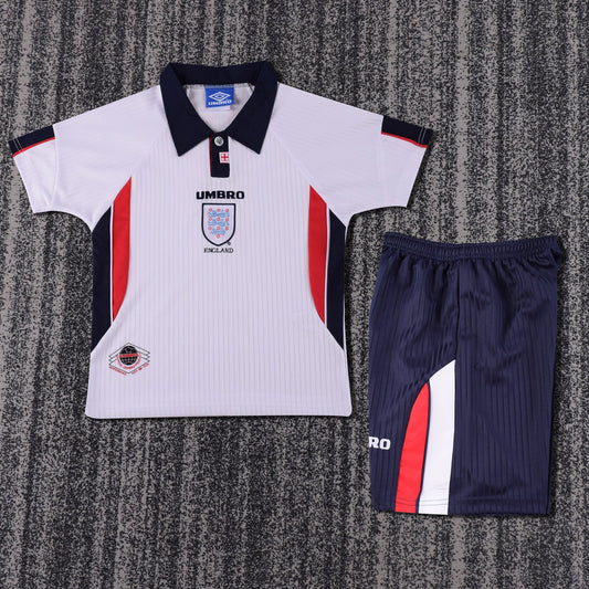 Retro England Home Kids Football Jersey 1998
