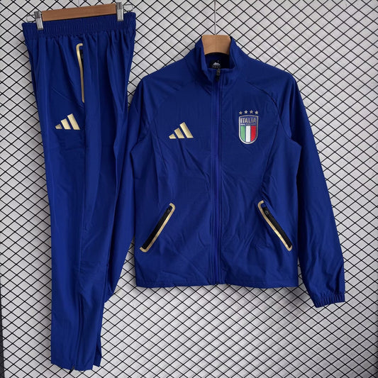 Italy Windbreaker Sets With Pants Blue Football Jersey 2026/2027