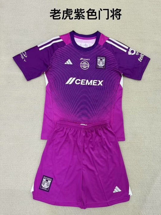 Tiger Purple Goalkeeper Black Kids Football Jersey 2025/2026
