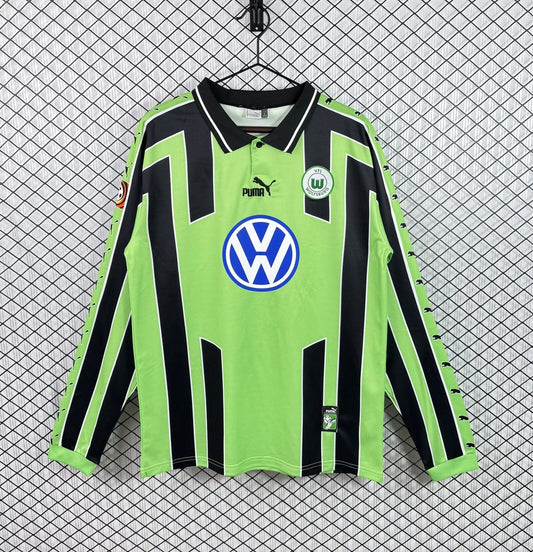Retro Wolfsburg Away Long Sleeve Fans Football Jersey 1999/2000