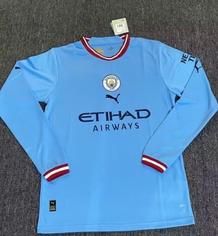 Manchester City Home Long Sleeve Fans Football Jersey 2022/2023