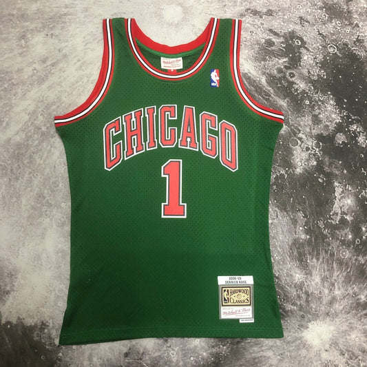 Retro Chicago Bulls Green #1 ROSE NBA Season Jerseys 2008/2009
