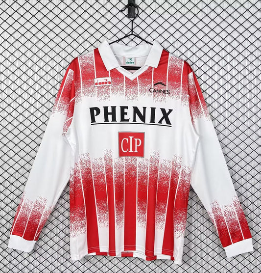 AS Cannes Home Long Sleeve Fans Football Jersey 1991/1992