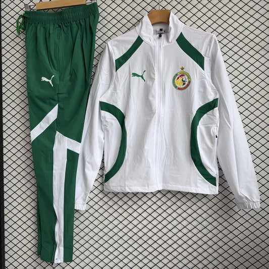 Senegal Windbreaker Sets With Pants White Football Jersey 2025/2026
