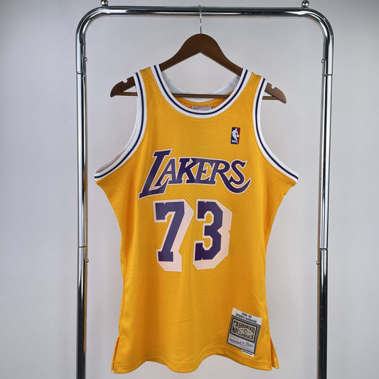 Retro Los Angeles Lakers Yellow #73 RODMAN NBA Season Jerseys 1998/1999