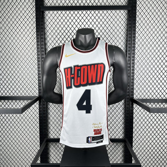 Houston Rockets City Edition White #4 GREEN NBA Season Jerseys 2025