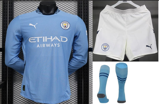Manchester City Home Long Sleeve Player Football Jersey 2024/2025