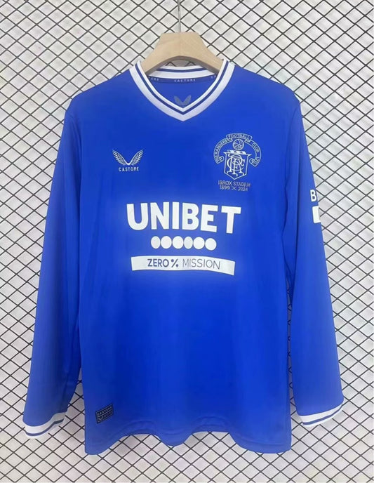 Rangers 125Th Anniversary Long Sleeves Fans Football Jersey 2024/2025