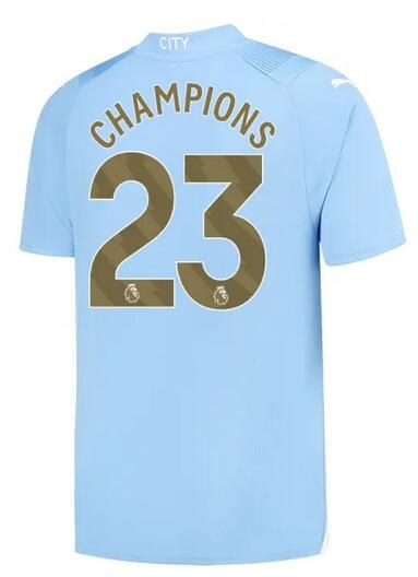 CHAMPIONS #23 Manchester City Home Player Football Jersey 2023/2024