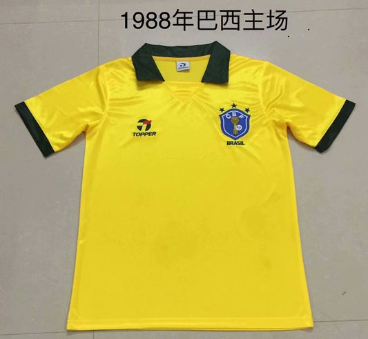 Retro Brazil Home Football Jersey 1988