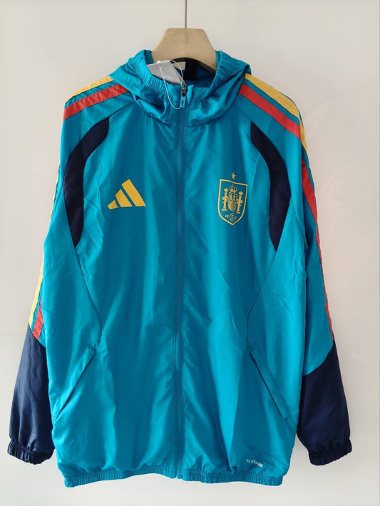 Spain Windbreaker Blue Football Jersey 2026/2027