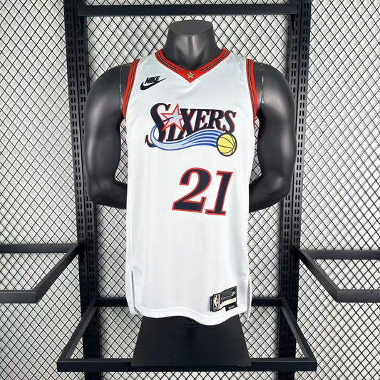 Philadelphia 76Ers Retro White #21 EMBIID NBA Season Jerseys 2026