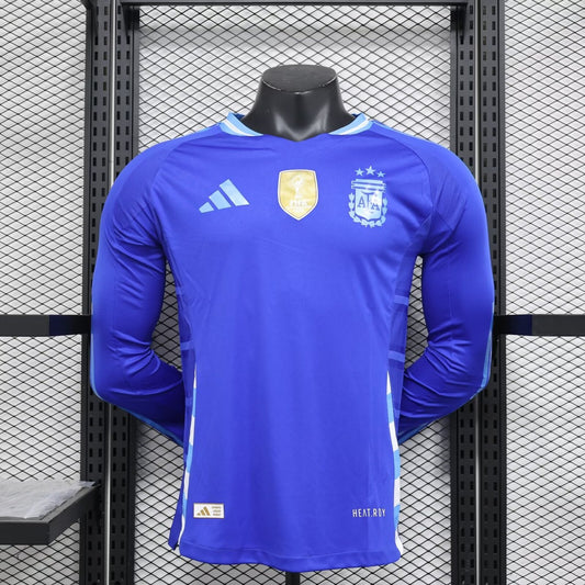 Argentina Away Long Sleeve Player Football Jersey 2024/2025（With Gold Patch）