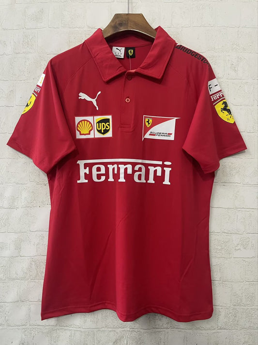 F1 Ferrari Red Polo Short Sleeve Racing Suit 2026
