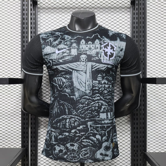 Brazil Christ Special Edition Black Player Football Jersey 2026/2027